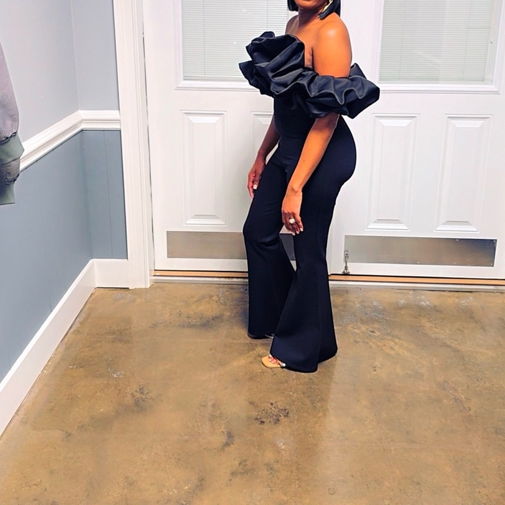 Fashion Nova Black Boot Cut Flare Jumpsuit